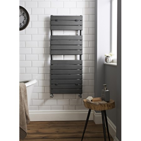 Anthracite Flat Panel Designer Towel Rail - 500 x 1213mm