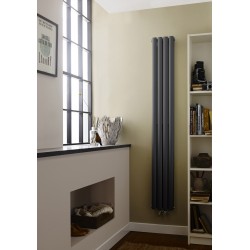 Revive Anthracite Double Panel Radiator - 236 x 1800mm - Insitu