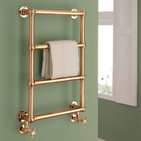 Alice Traditional Copper Towel Rail - 500 x 750mm - Installed