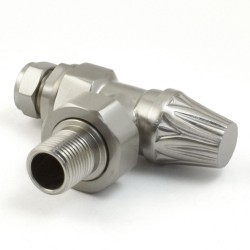 Abbey Throttle Radiator Valve & Lockshield - Satin Pewter
