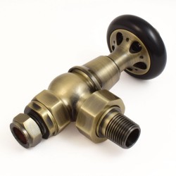 Admiral Angled Thermostatic Radiator Valve - Antiqued Brass