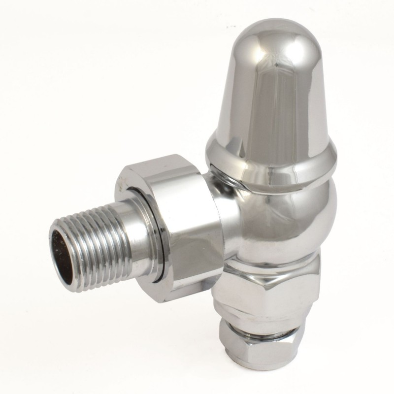 Admiral Angled Thermostatic Radiator Valve & Lockshield Chrome