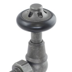 Admiral Angled Thermostatic Radiator Valve Head - Old Pewter