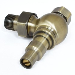 Amberley Angled Lockshield Radiator Valve - Antique Brass