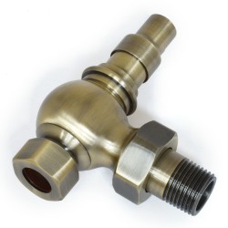 Amberley Angled Lockshield Radiator Valve - Antique Brass
