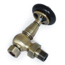 Amberley Angled Thermostatic Radiator Valve - Antique Brass