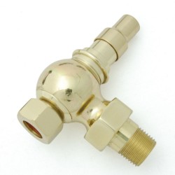 Amberley Angled Radiator Lockshield Valves - Polished Brass