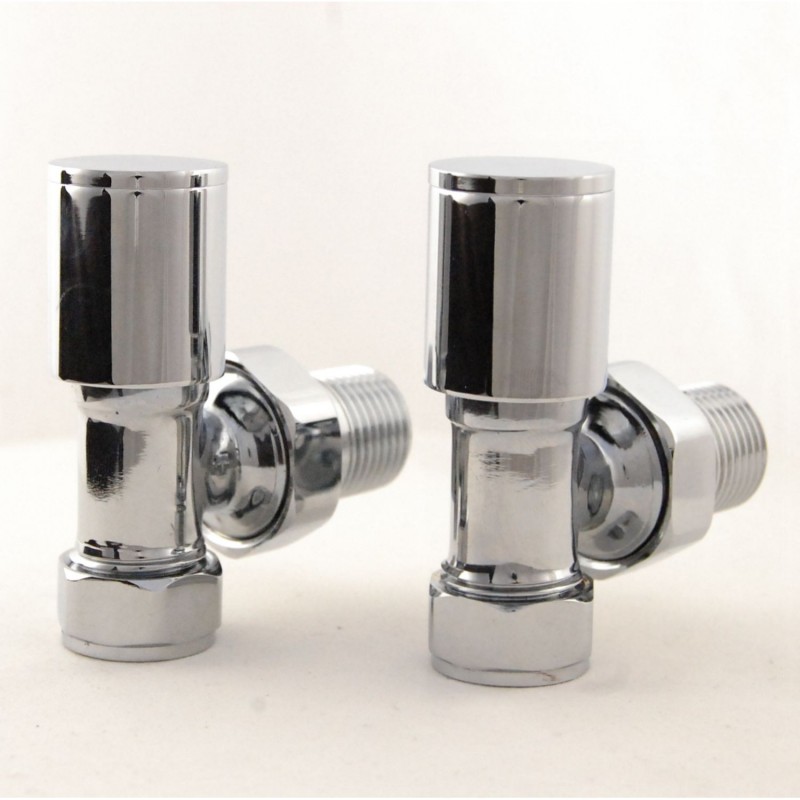 Apex Angled Radiator Valves - Chrome