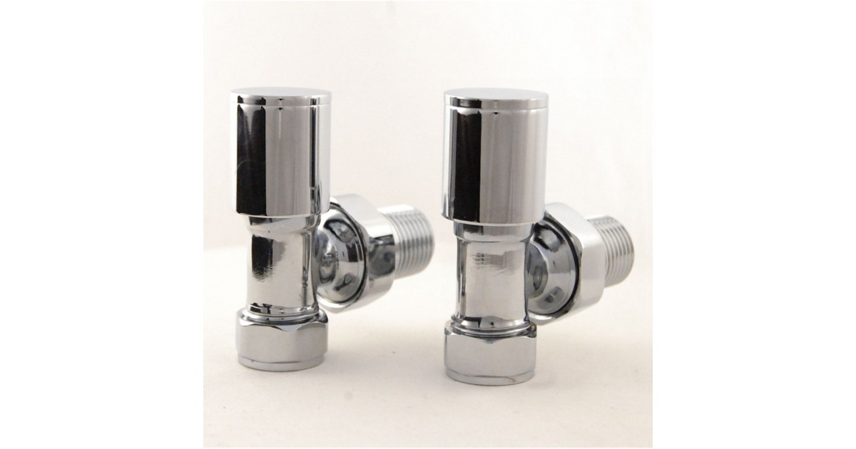 Apex Angled Radiator Valves - Chrome
