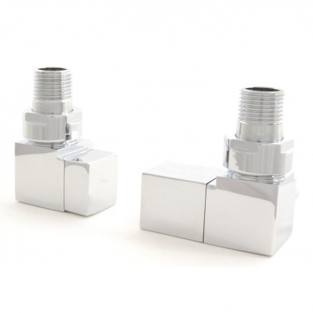 Cubex Corner Square Radiator Valves - Chrome