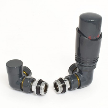 Delta Corner Thermostatic Radiator Valves - Anthracite