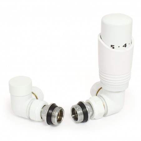 Delta Corner Thermostatic Radiator Valves - White