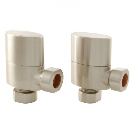 Ellipse Angled Oval Radiator Valves - Satin Nickel