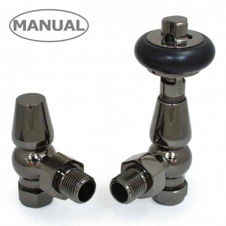 Eton Angled Radiator Valves - Black Nickel