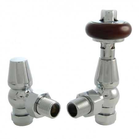 Eton Angled Radiator Valves - Chrome