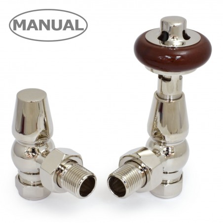 Eton Angled Radiator Valves - Polished Nickel