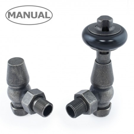 Eton Angled Radiator Valves - Old Pewter