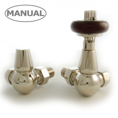 Elton Corner Radiator Valves - Polished Nickel