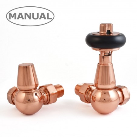 Elton Corner Radiator Valves - Copper