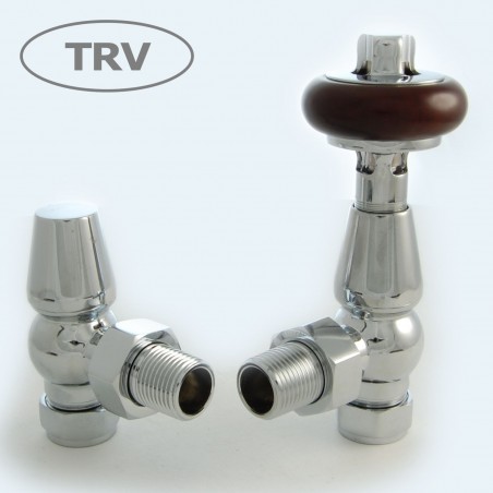 Faringdon Angled Thermostatic Radiator Valves - Chrome