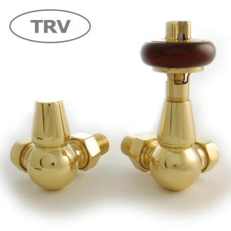 Faringdon Corner Thermostatic Radiator Valves - Polished Brass