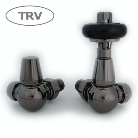 Faringdon Corner Thermostatic Radiator Valves - Black Nickel