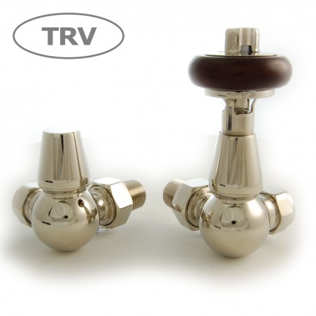 Faringdon Corner Thermostatic Radiator Valves - Polished Nickel