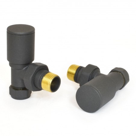 Milan Angled Radiator Valves - Anthracite