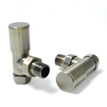 Milan Angled Radiator Valves - Antique Brass