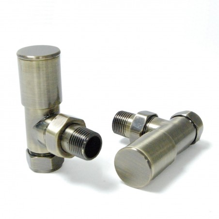 Milan Angled Radiator Valves - Antique Brass