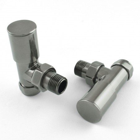 Milan Angled Radiator Valves - Black Nickel