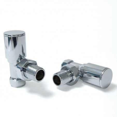 Milan Angled Radiator Valves - Chrome