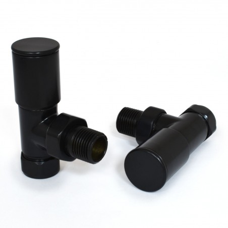 Milan Angled Radiator Valves - Black