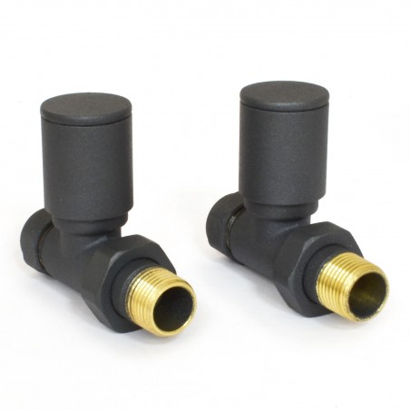 Milan Straight Radiator Valves - Anthracite