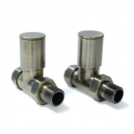 Milan Straight Radiator Valves - Antique Brass