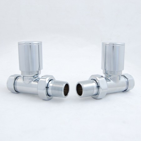 Milan Straight Radiator Valves - Chrome