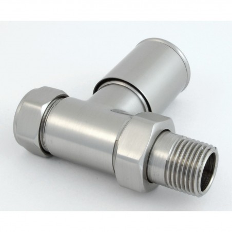 Milan Straight Radiator Valves - Satin Nickel