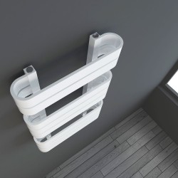 Claro White Designer Towel Rail - 500 x 850mm - Closeup