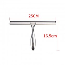 250mm(w) Stainless Steel Wetroom Shower Glass Squeegee (Design G2) + Suction Hanger - Technical Drawing