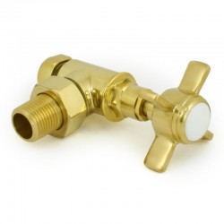 Westminster Crosshead Angled Radiator Valves - Un-lacquered Brass