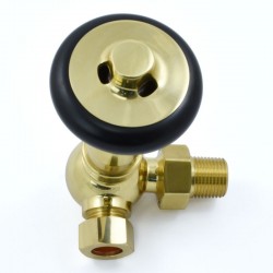 Amberley Corner Thermostatic Radiator Valves - Polished Brass