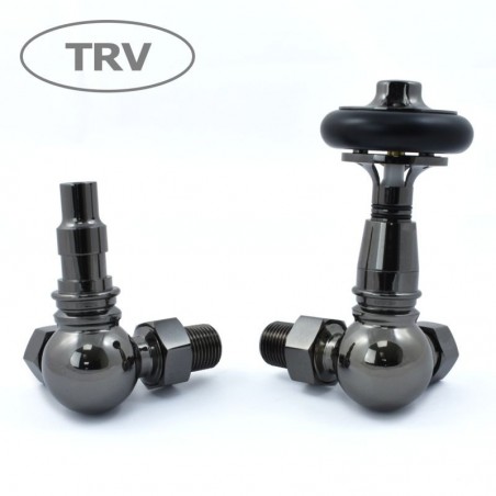 Amberley Corner Thermostatic Radiator Valves - Black Nickel