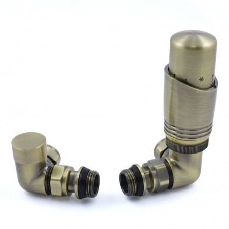 Delta Corner Thermostatic Radiator Valves - Antique Brass