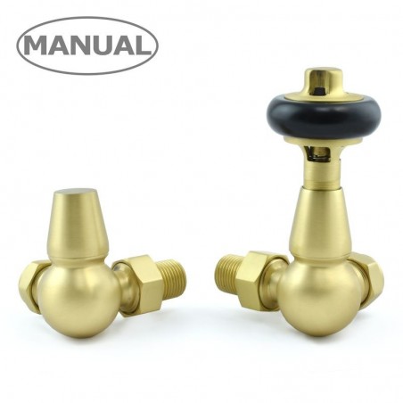 Eton Angled Radiator Valves - Brushed Brass