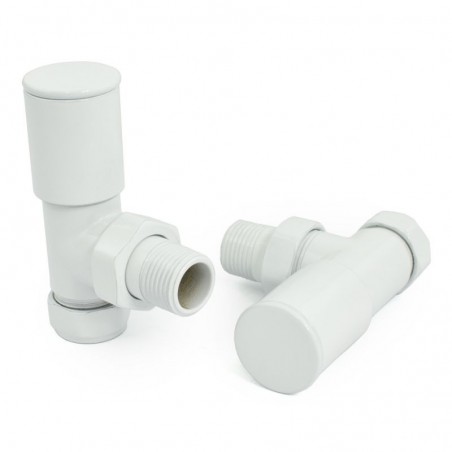 Milan Angled Radiator Valves - White