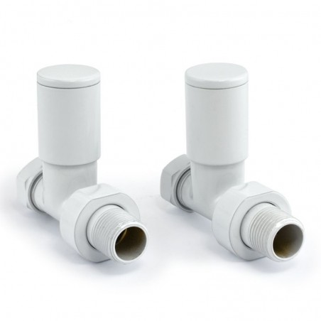 Milan Straight Radiator Valves - White