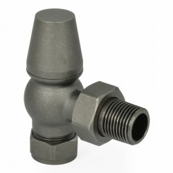 Faringdon Angled Thermostatic Radiator Valves - Light Pewter