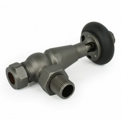 Faringdon Angled Thermostatic Radiator Valves - Light Pewter