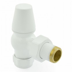 Faringdon Angled Thermostatic Radiator Valves - Textured White