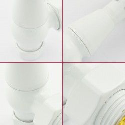 Faringdon Angled Thermostatic Radiator Valves - Textured White